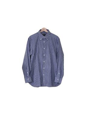 Zegna Trofeo Comfort Shirt 16 41 White Navy Stripes Sartorial High Thread Count